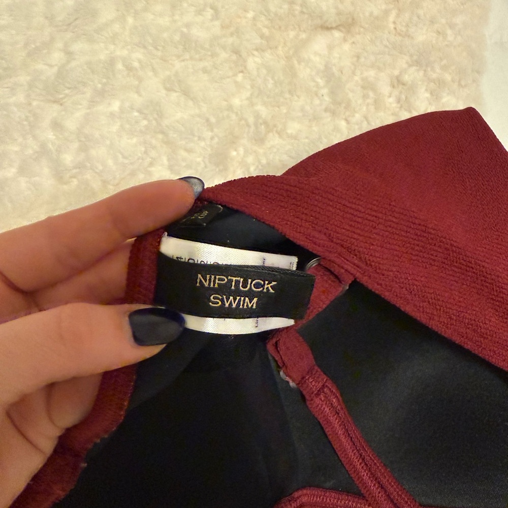 Burgundy One Piece Swimsuit - Picture 3 of 3